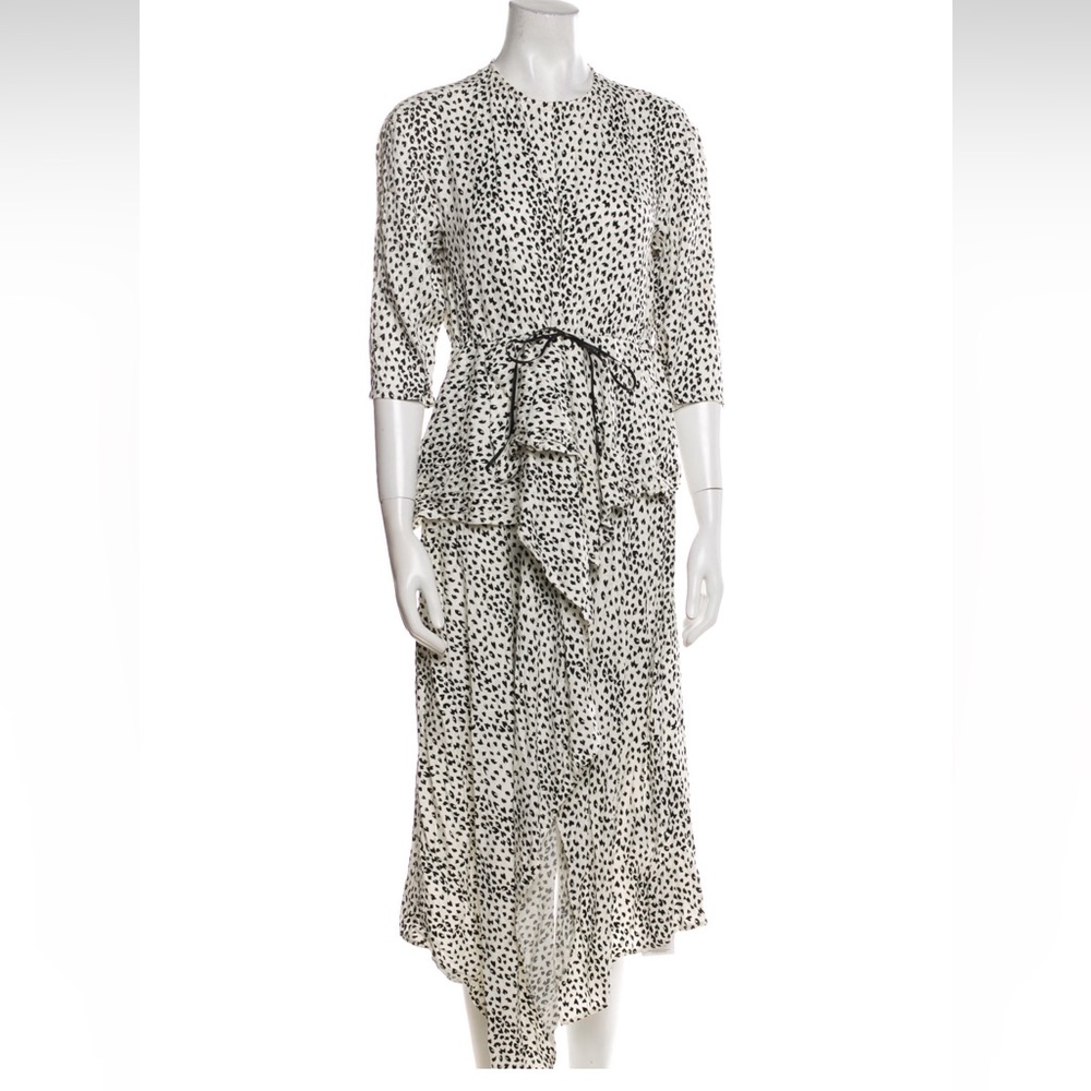 Maje Printed Long Dress with Sleeves - Size 3 M/L